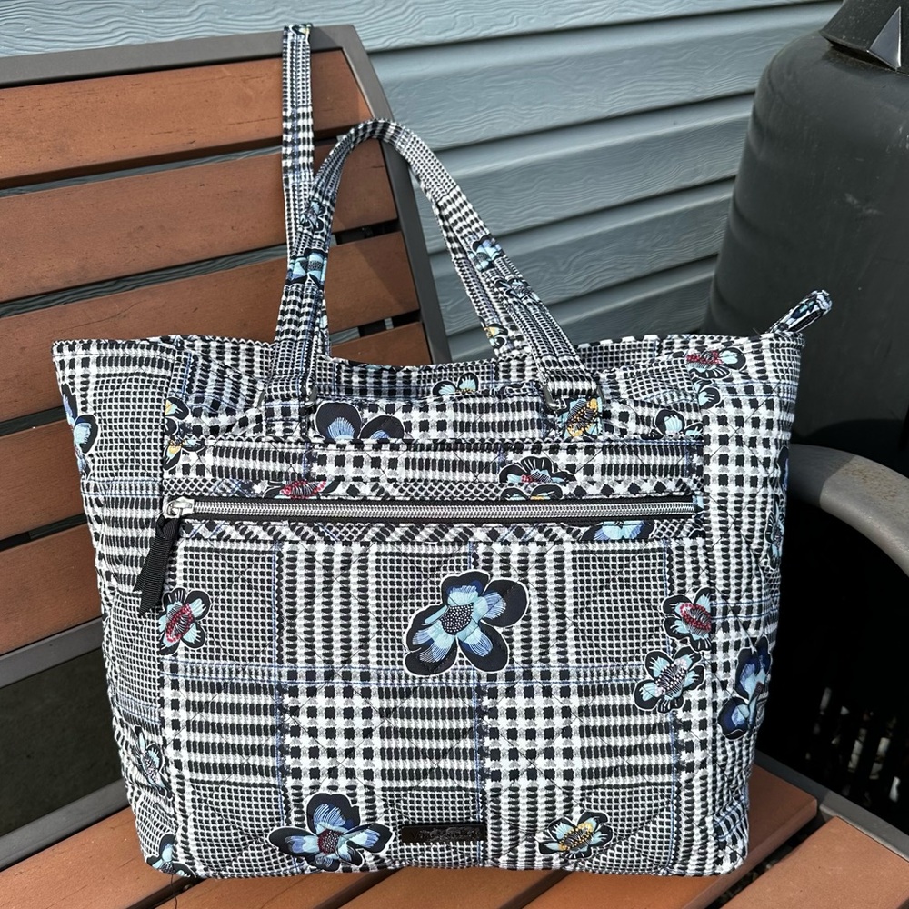 Vera Bradley Bedford Plaid Work Tote Bag in Performance Twill
